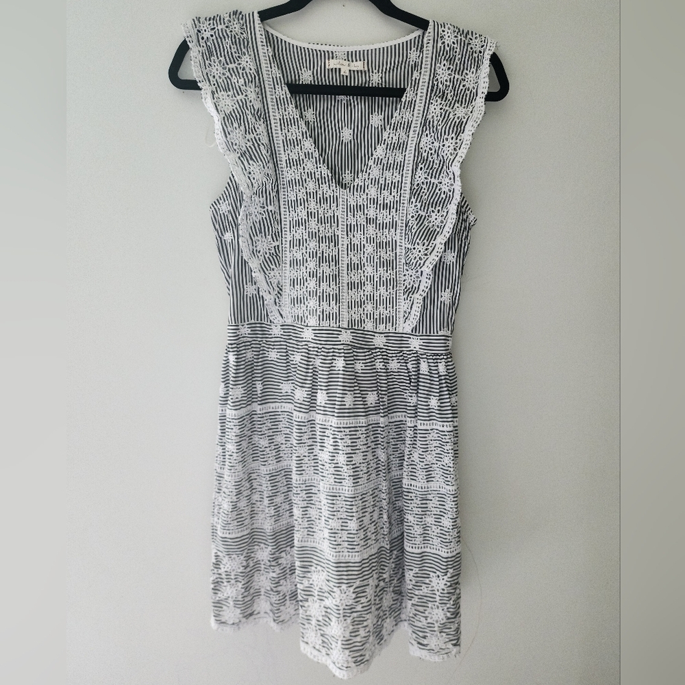 Willow and Clay striped floral embrodiered dress